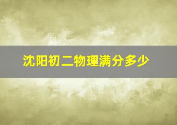 沈阳初二物理满分多少