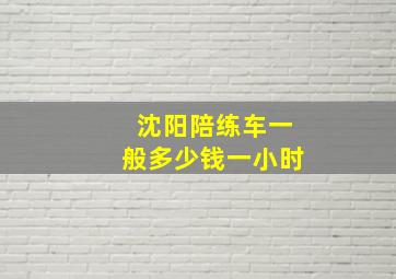 沈阳陪练车一般多少钱一小时