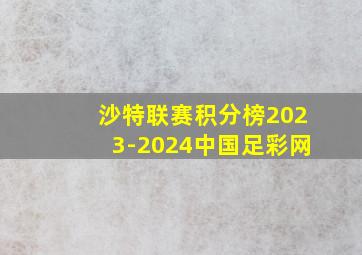 沙特联赛积分榜2023-2024中国足彩网