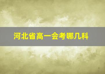 河北省高一会考哪几科