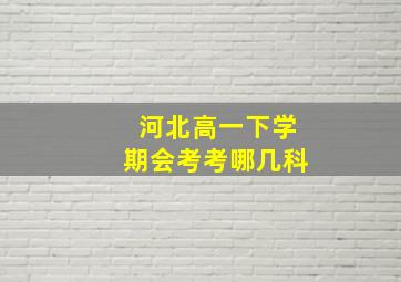 河北高一下学期会考考哪几科