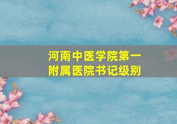 河南中医学院第一附属医院书记级别