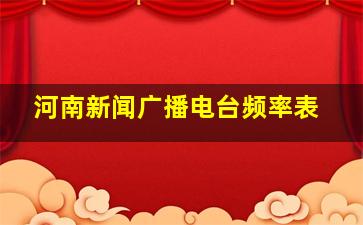 河南新闻广播电台频率表