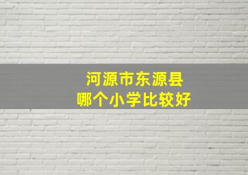 河源市东源县哪个小学比较好