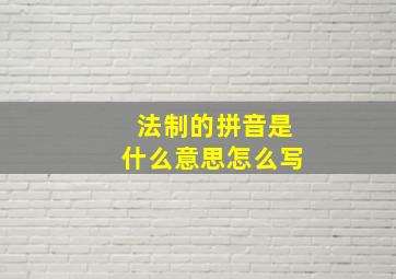 法制的拼音是什么意思怎么写