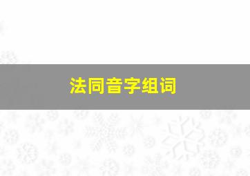 法同音字组词