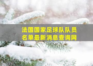 法国国家足球队队员名单最新消息查询网