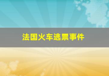 法国火车逃票事件