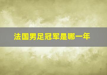 法国男足冠军是哪一年