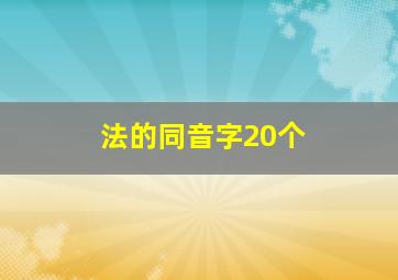 法的同音字20个