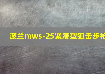 波兰mws-25紧凑型狙击步枪