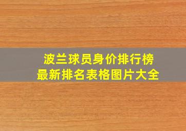 波兰球员身价排行榜最新排名表格图片大全