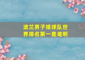 波兰男子排球队世界排名第一是谁啊