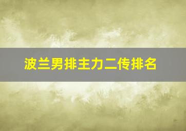 波兰男排主力二传排名