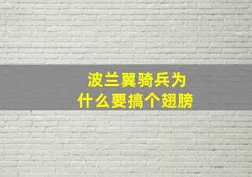 波兰翼骑兵为什么要搞个翅膀