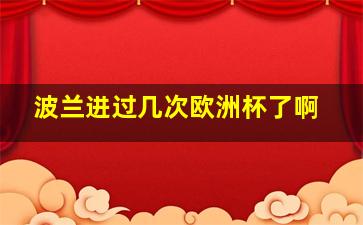 波兰进过几次欧洲杯了啊