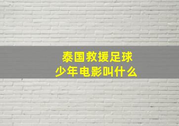 泰国救援足球少年电影叫什么