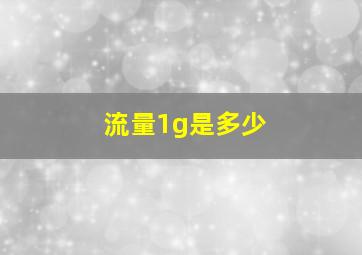 流量1g是多少