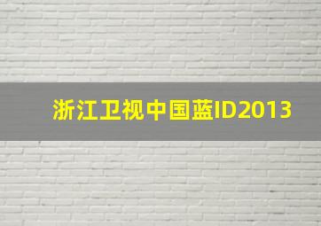 浙江卫视中国蓝ID2013