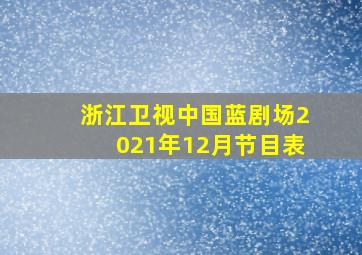 浙江卫视中国蓝剧场2021年12月节目表