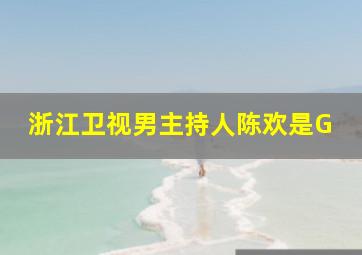 浙江卫视男主持人陈欢是G