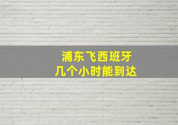 浦东飞西班牙几个小时能到达