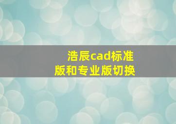 浩辰cad标准版和专业版切换