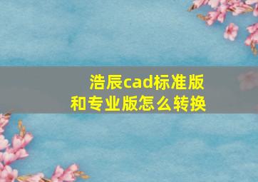 浩辰cad标准版和专业版怎么转换