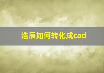 浩辰如何转化成cad