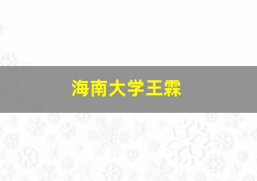 海南大学王霖