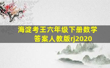 海淀考王六年级下册数学答案人教版rj2020