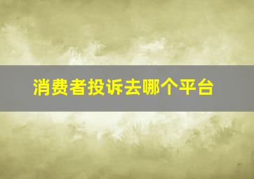 消费者投诉去哪个平台