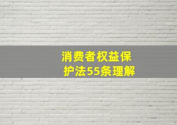 消费者权益保护法55条理解