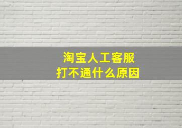 淘宝人工客服打不通什么原因