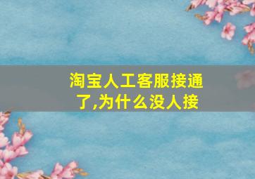 淘宝人工客服接通了,为什么没人接