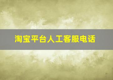 淘宝平台人工客服电话