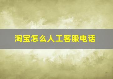 淘宝怎么人工客服电话