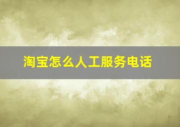 淘宝怎么人工服务电话