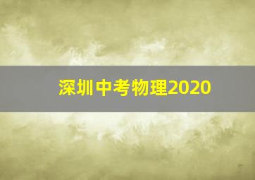 深圳中考物理2020