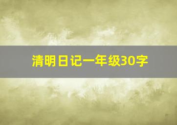 清明日记一年级30字