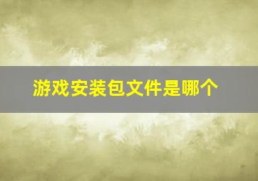 游戏安装包文件是哪个