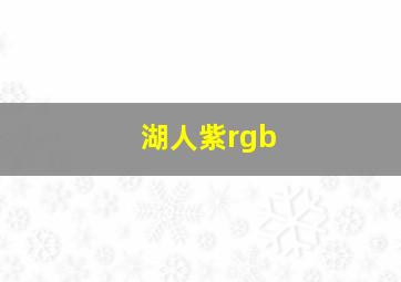 湖人紫rgb