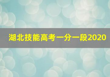 湖北技能高考一分一段2020