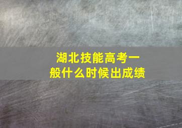 湖北技能高考一般什么时候出成绩