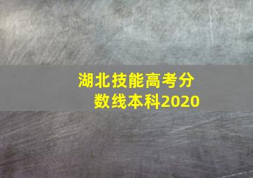 湖北技能高考分数线本科2020