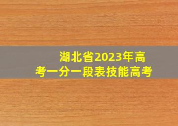 湖北省2023年高考一分一段表技能高考