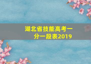 湖北省技能高考一分一段表2019