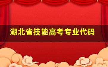 湖北省技能高考专业代码