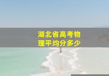 湖北省高考物理平均分多少