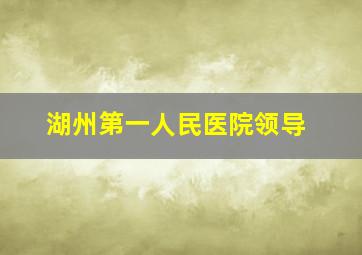 湖州第一人民医院领导